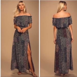 Lulu's Floral Off The Shoulder Maxi Dress